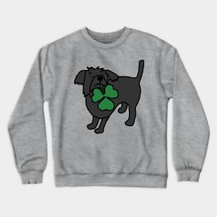 St Patricks Day Dog with Shamrock Crewneck Sweatshirt